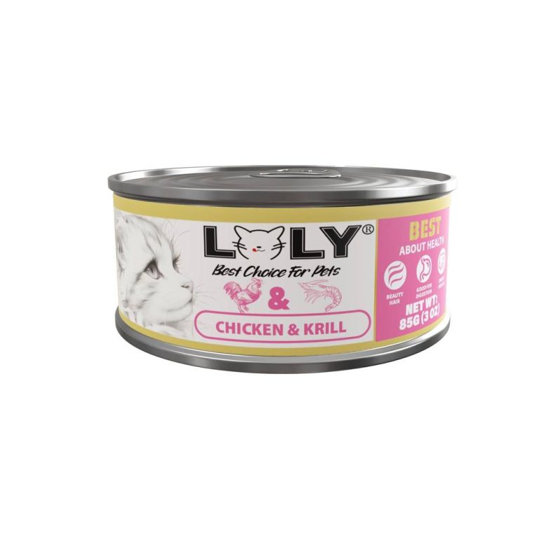 لولي كات طعام رطب معلبات بالدجاج والربيان للقطط 85g