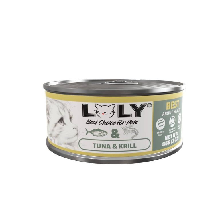 لولي كات طعام رطب معلبات بالتونة والربيان للقطط 85g