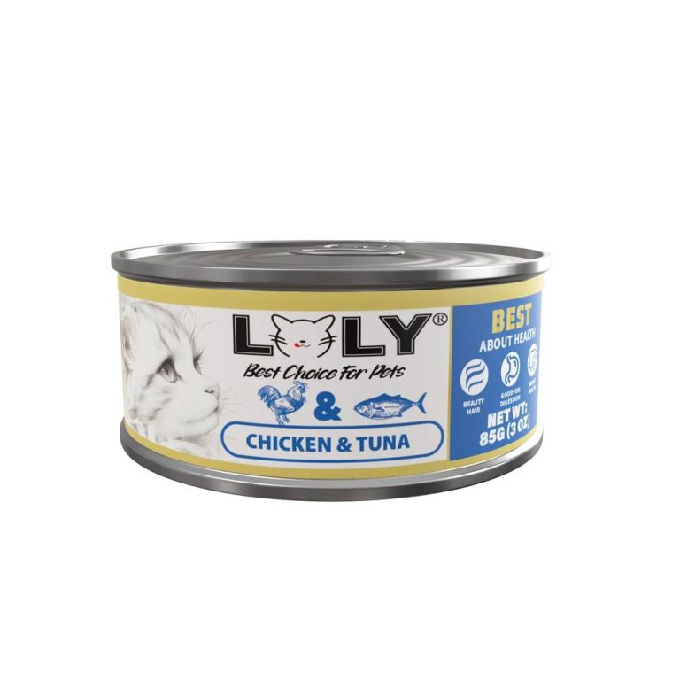 لولي كات طعام رطب معلبات بالدجاج والتونة للقطط 85g